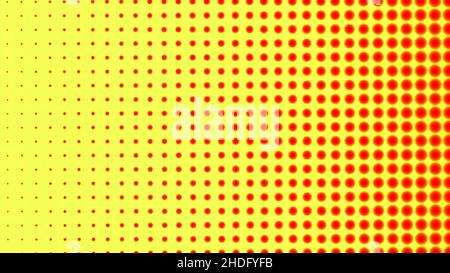 Astratto concetto trendy fumetti vettoriali pop art style modello di layout vuoto con sfumatura rosso puntini pattern su sfondo giallo. Per una varietà di design Illustrazione Vettoriale