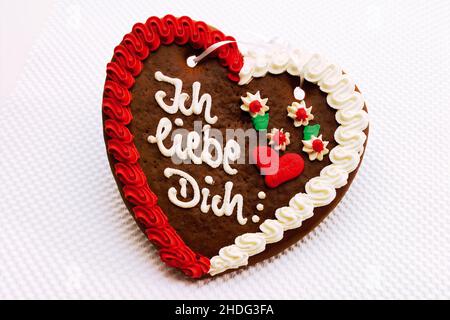 san valentino, cuore di pan di zenzero, messaggio d'amore, san valentino, san valentino, giorno di san valentino, cuori di pan di zenzero, messaggi d'amore Foto Stock
