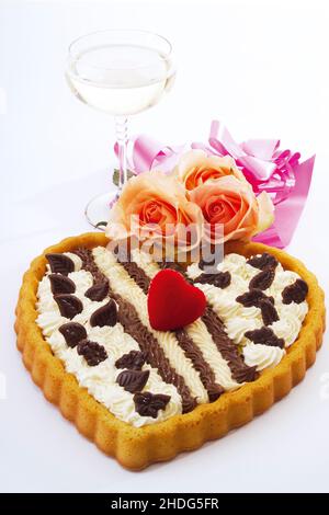 frizzante, cuore, torta, cuori, torte Foto Stock