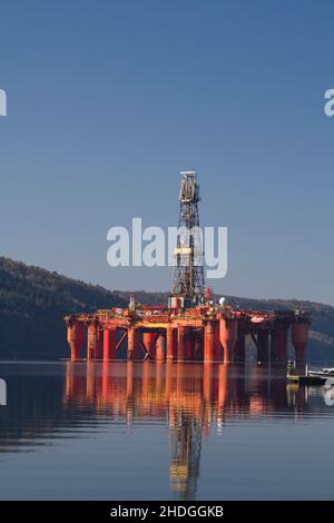 carro di perforazione per olio, lyngdalsfjord, carri di perforazione per olio, carro di perforazione, carri di perforazione Foto Stock