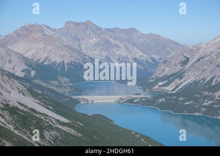 lago di cancano, lago di cancano, bacini, lago di cancanos Foto Stock