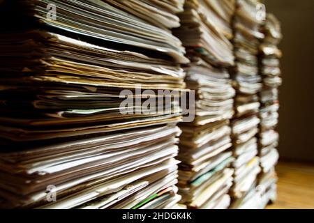 archivio, documenti, file pile, archivi, documenti, pile di file Foto Stock