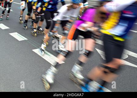 velocità, maratona, pattinaggio in linea, velocità, maratone Foto Stock