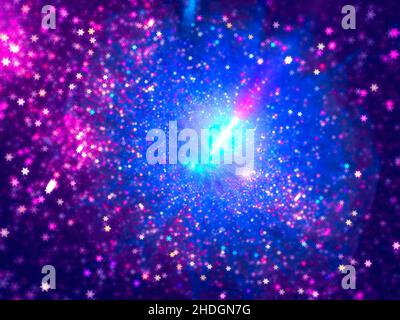 Sfondo sfocato astratto festivo con stelle ed effetti di luce Foto Stock