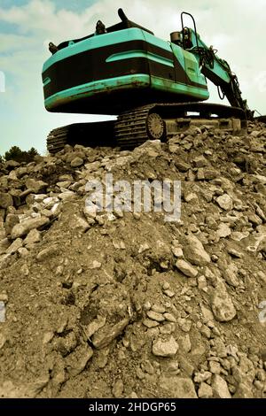 cantiere, escavatore, lavori di terra, cantieri, sito, siti, motori di terra Foto Stock