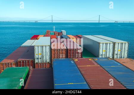 nave container, carico, navi container, cargo Foto Stock