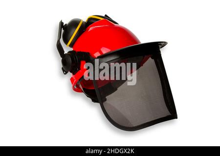 Casco, casco da motosega, caschi Foto Stock