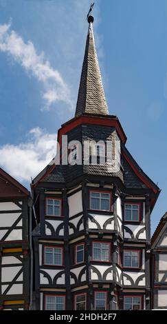 legno a graticcio, medievale, fritzlar, legno a graticcio, medieval, fritzlars Foto Stock