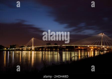 confine di stato, ponte mimram, confine nazionale, confini di stato Foto Stock