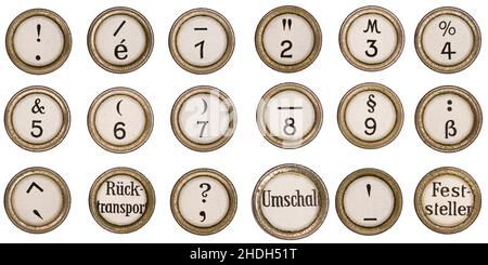 figure, macchina da scrivere, caratteri, figura, macchine da scrivere, script cinese, geroglifici, script giapponese, ortografico Foto Stock