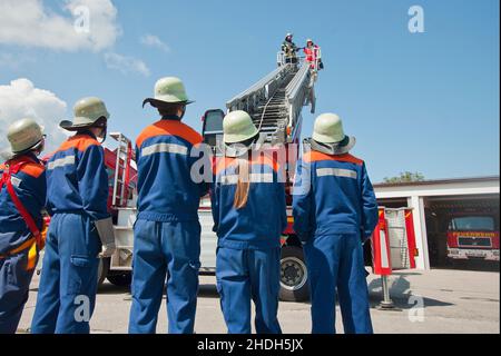 vigili del fuoco, vigili del fuoco volontari, vigili del fuoco, vigili del fuoco volontari Foto Stock