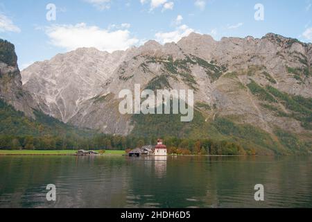 königssee, san bartolomeo, pellegrinaggio, königssees, san bartolomeo, pellegrinaggi Foto Stock