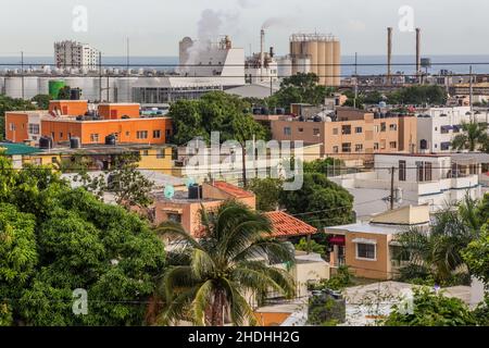 Vista dal parco Mirador sur a Santo Domingo, capitale della Repubblica Dominicana. Foto Stock