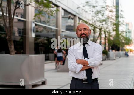 uomo d'affari, sicuro di sé, metropoli, boss, uomini d'affari, executive, dirigenti, leader, leader, manager, autoconfidenti Foto Stock