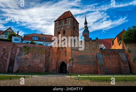 Porta della città, tangermünde, Elbtor, porte Foto Stock