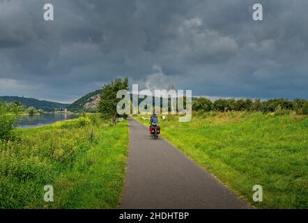 ciclisti, escursioni in bicicletta, percorso ciclistico dell'elba, ciclisti, escursioni in bicicletta, tour in bicicletta, piste ciclabili di elbe Foto Stock