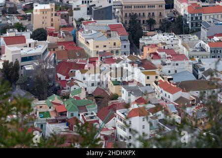 Gibilterra, Regno Unito - 10 dicembre 2021: Vista generale della città di Gibilterra Foto Stock