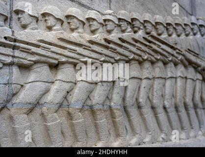 memoriale di guerra sovietico, esercito rosso, parco treptow, memoriali di guerra sovietici, eserciti rossi Foto Stock