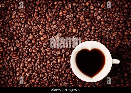 caffè, tazza di caffè, chicchi di caffè, caffè, tazze di caffè, chicchi di caffè Foto Stock