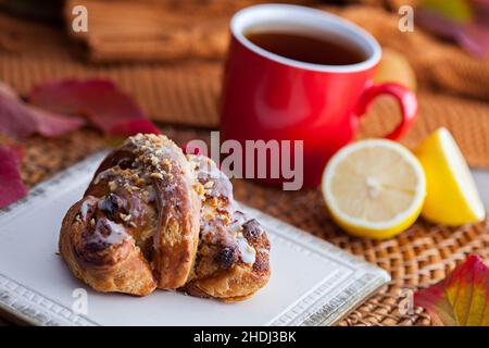 colazione, croissant di st. martin, colazione Foto Stock