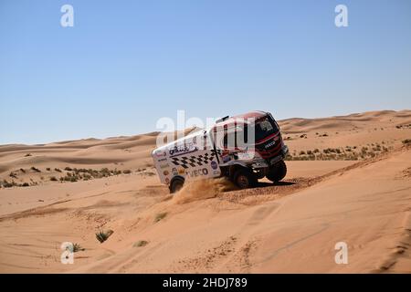 534 Bowens Igor (bel), Boerboom Ulrich (bel), Wade Syndiely (sen), Gregoor Racing Team, Iveco T-Way, T5 FIA Camion, in azione durante la tappa 5 del Rally Dakar 2022 intorno a Riyadh, il 6th 2022 gennaio a Riyadh, Arabia Saudita - Foto Gigi Soldano/DPPI Foto Stock