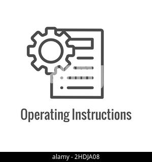 Procedure standard per il funzionamento di un'azienda - Manuale, fasi e implementazione, incluse le icone di contorno sop Illustrazione Vettoriale