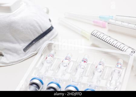 vaccinazione, vaccino, fiala, immunizzazione, vaccinazioni, ampolle, immunizzazioni Foto Stock