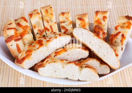 focaccia, focaccia, focaccia, focaccia, focaccia Foto Stock
