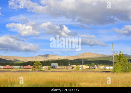 La storica città mineraria a 10'000 piedi, Leadville CO Foto Stock