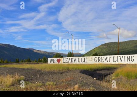 La storica città mineraria a 10'000 piedi, Leadville CO Foto Stock