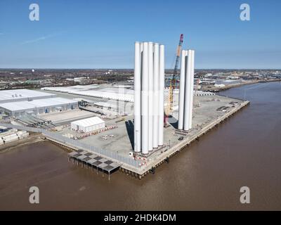 La fabbrica Siemens di Hull produce turbine eoliche Foto Stock