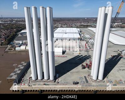 La fabbrica Siemens di Hull produce turbine eoliche Foto Stock