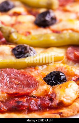 peperoni, salumi, condimento pizza, peperoni, salumi Foto Stock