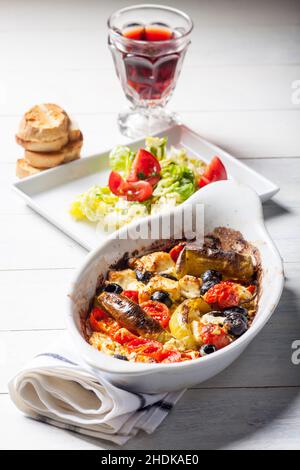 antipasto, cucina greca, verdure grigliate, antipasti, cucina greca, cibo greco Foto Stock