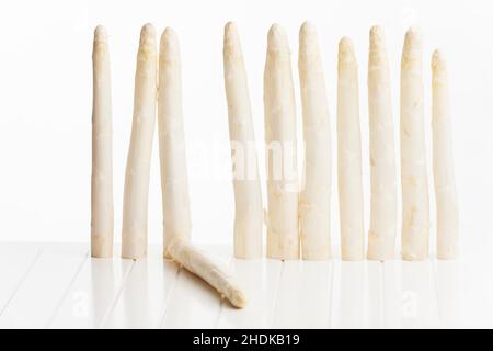 asparagi, asparagi bianchi, spare di asparagi, lance di asparagi Foto Stock