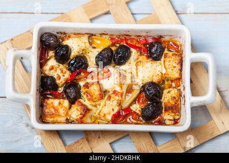 formaggio feta, gratin, antipasto, formaggio feta, gratin, antipasti Foto Stock