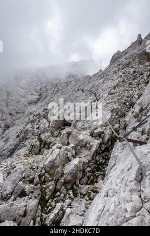 alpinismo, via ferrata, via ferrate Foto Stock