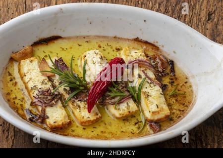 formaggio feta, antipasto, pasto al forno, formaggi feta, antipasti, pasti al forno Foto Stock