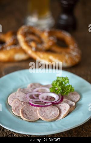 insalata di salsiccia, insalate di salsiccia Foto Stock