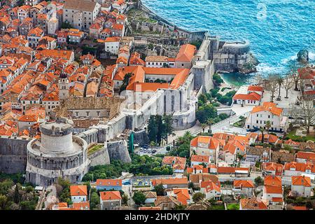 città vecchia, mura della città, dubrovnik, città antiche, mura, dubrovniks Foto Stock