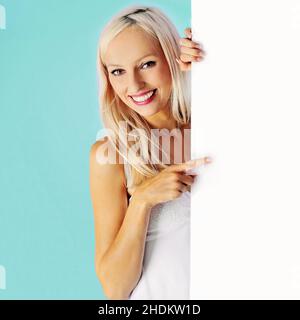 indizio, pubblicità, biondo, indizi, bionde Foto Stock