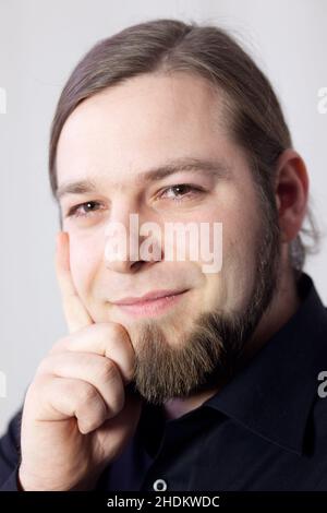 uomo, barbuto, ragazzo, uomini, beardeds Foto Stock