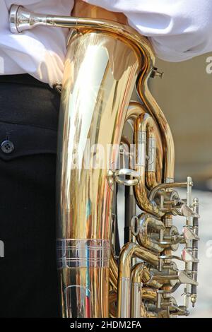 strumento eolico, tuba, strumenti eolici, tube Foto Stock