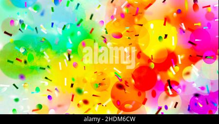 multicolore, cerchi, confetti, multicolore, cerchio, confetti Foto Stock