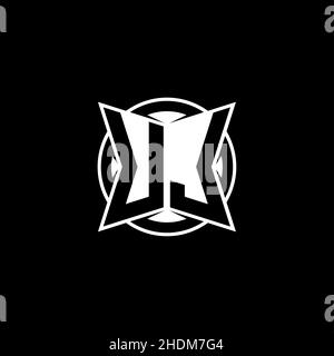 Lettera con logo UL Monogram dal design semplice e moderno. Logo con monogramma circolare arrotondato. Illustrazione Vettoriale