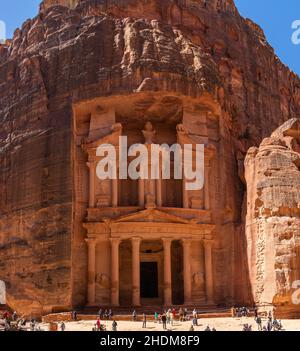 chazne al firaun, petra, mausoleo, khazne al firauns, petras, mausolei Foto Stock