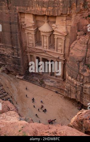 chazne al firaun, petra, mausoleo, khazne al firauns, petras, mausolei Foto Stock