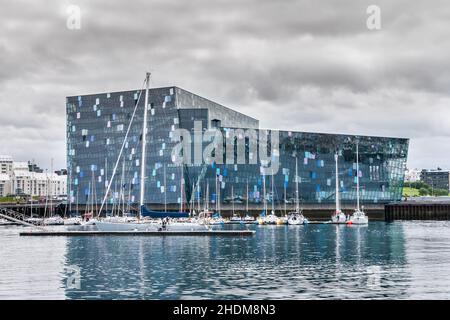 reykjavik, sala concerti Harpa, Reykjaviks Foto Stock