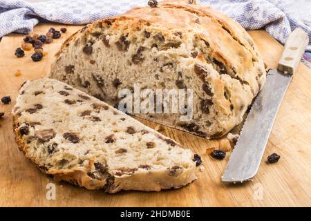 pane di uva passa, pane di uva passa Foto Stock