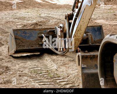 escavatore, lavori di terra, macchine movimento terra Foto Stock